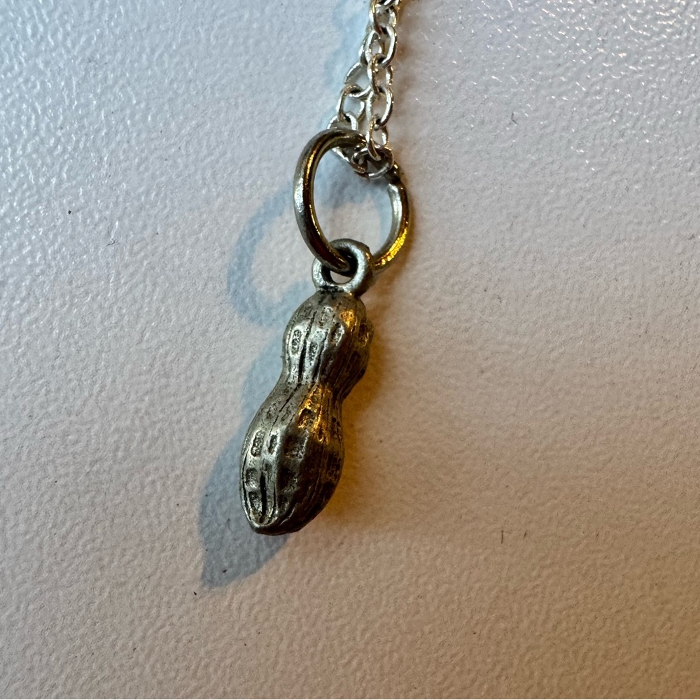 Sterling Silver Peanut Charm Necklace Pendant
